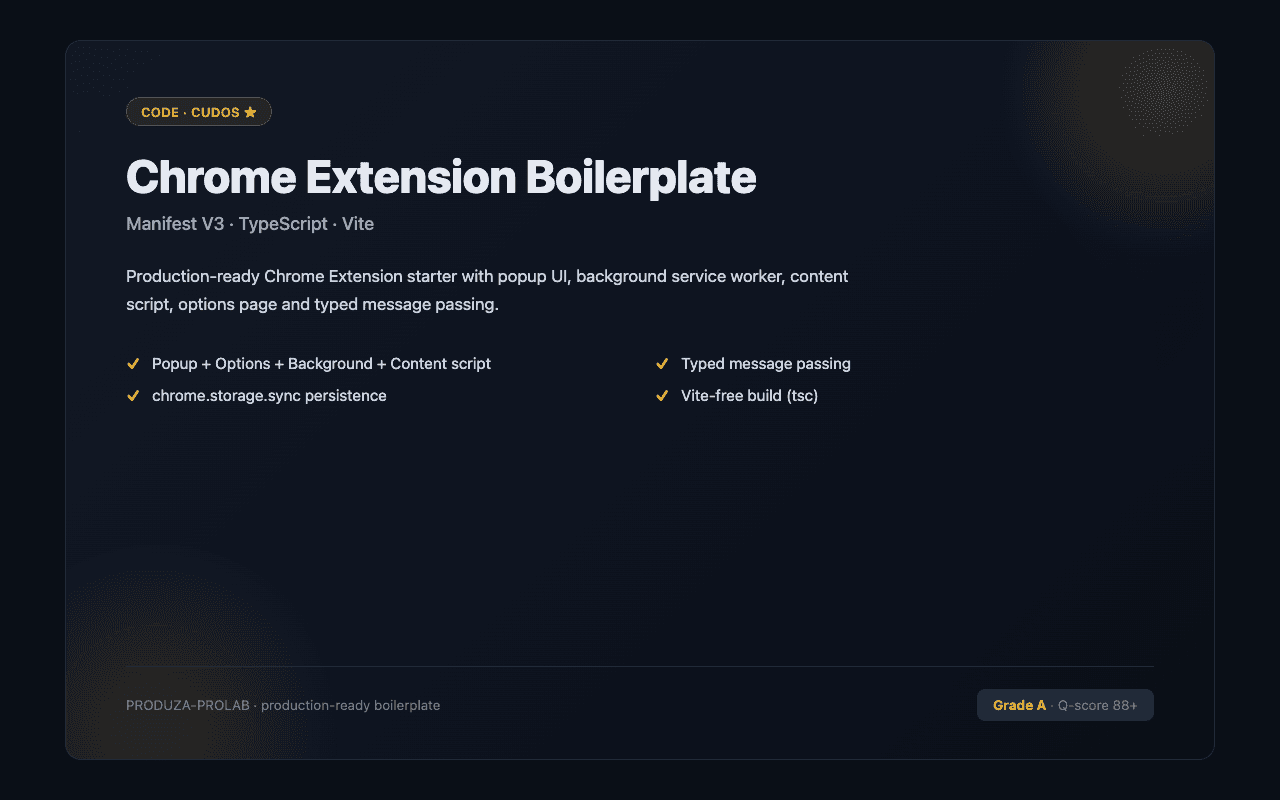 Chrome Extension Boilerplate (Manifest V3 + TypeScript)