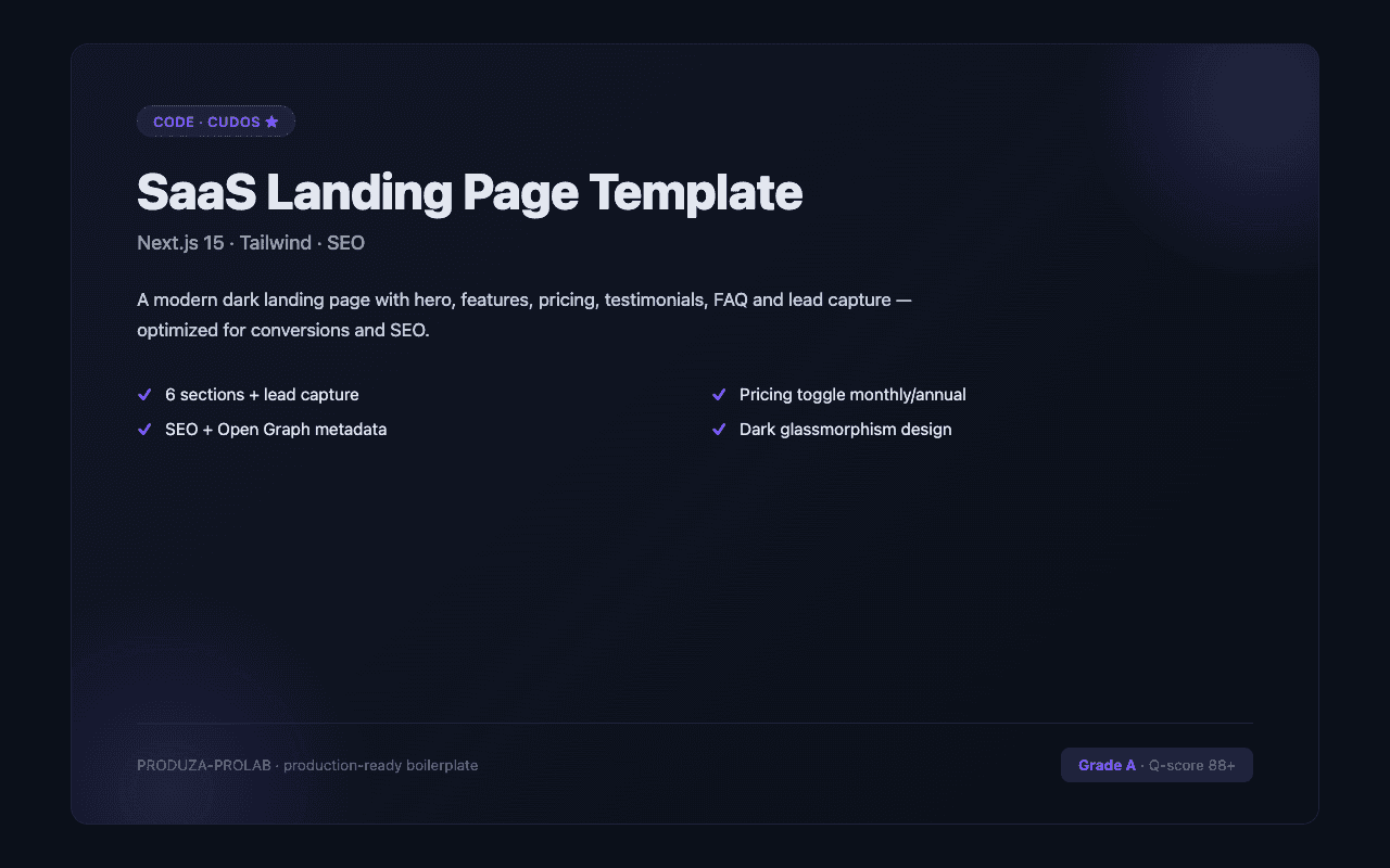 SaaS Landing Page Template (Next.js 15 + Tailwind)
