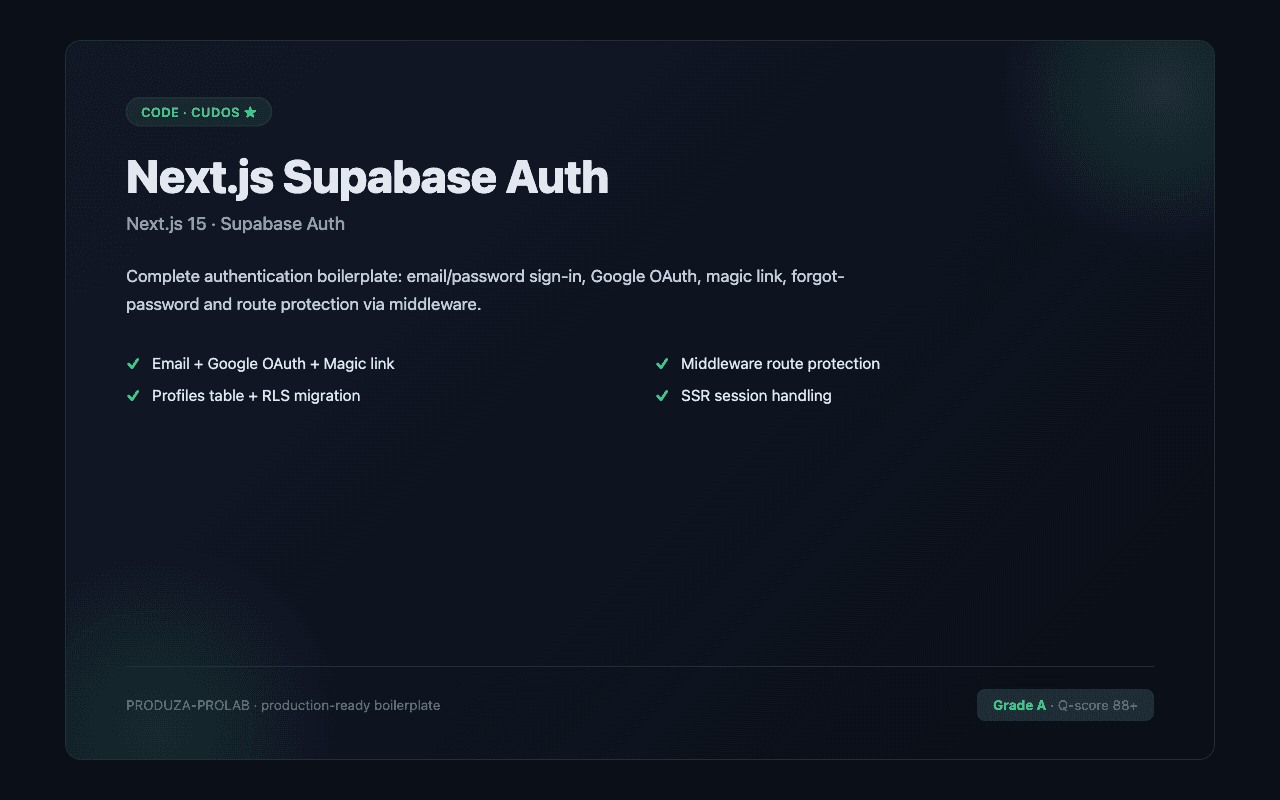 Next.js + Supabase Auth Boilerplate (Email + OAuth + Magic Link) screenshot 1