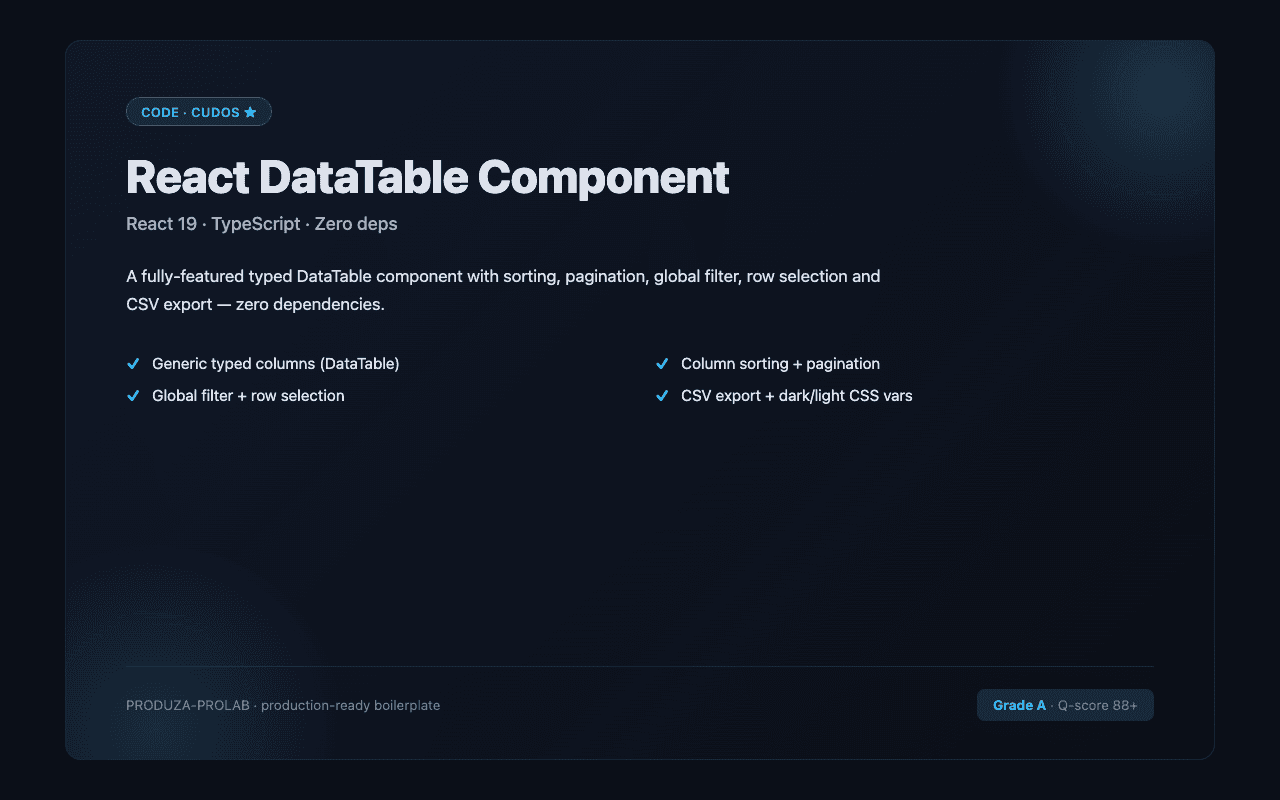 React DataTable Component (Typed, Sorting, CSV) screenshot 1