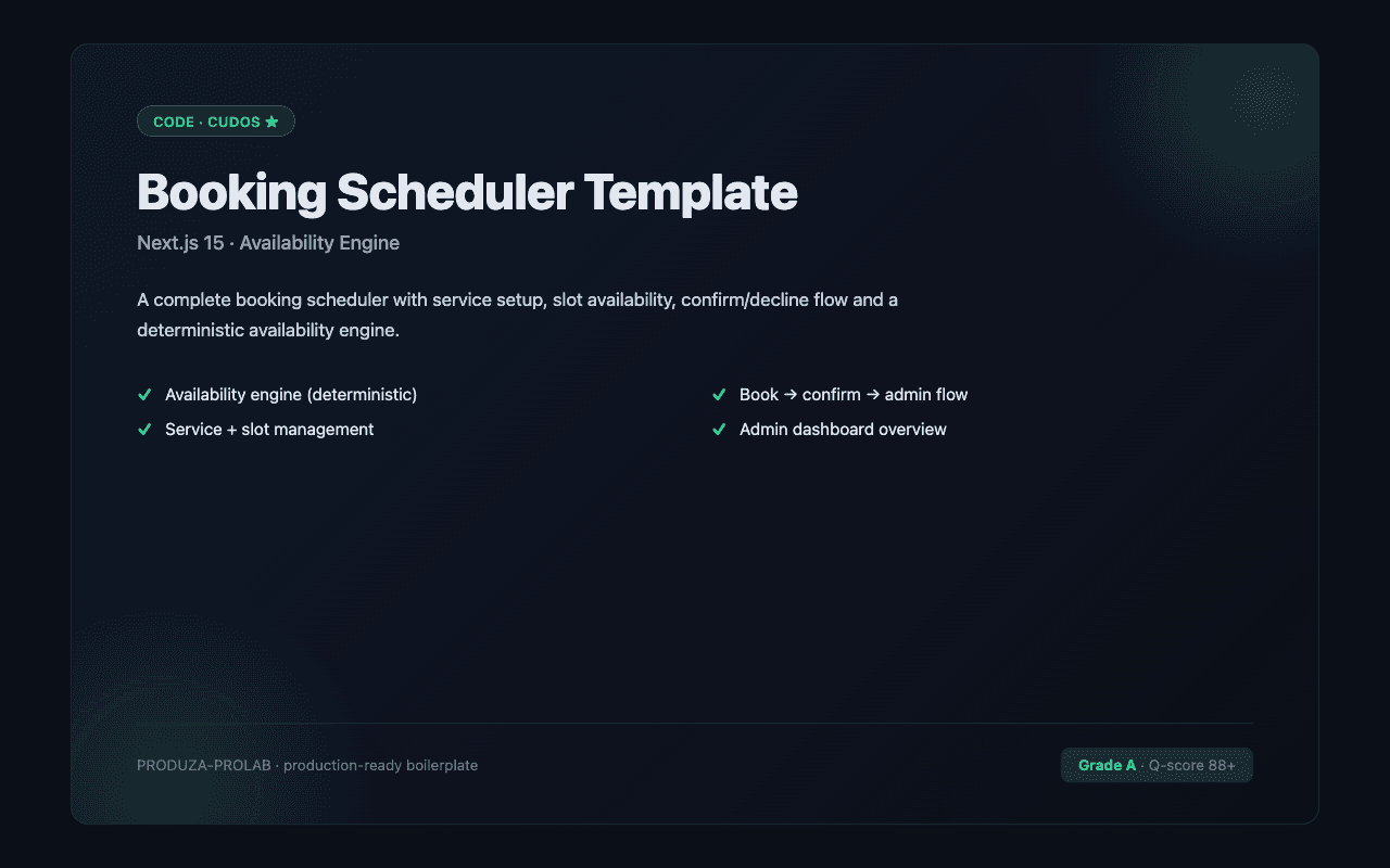 Booking Scheduler Template (Next.js 15 + Availability)