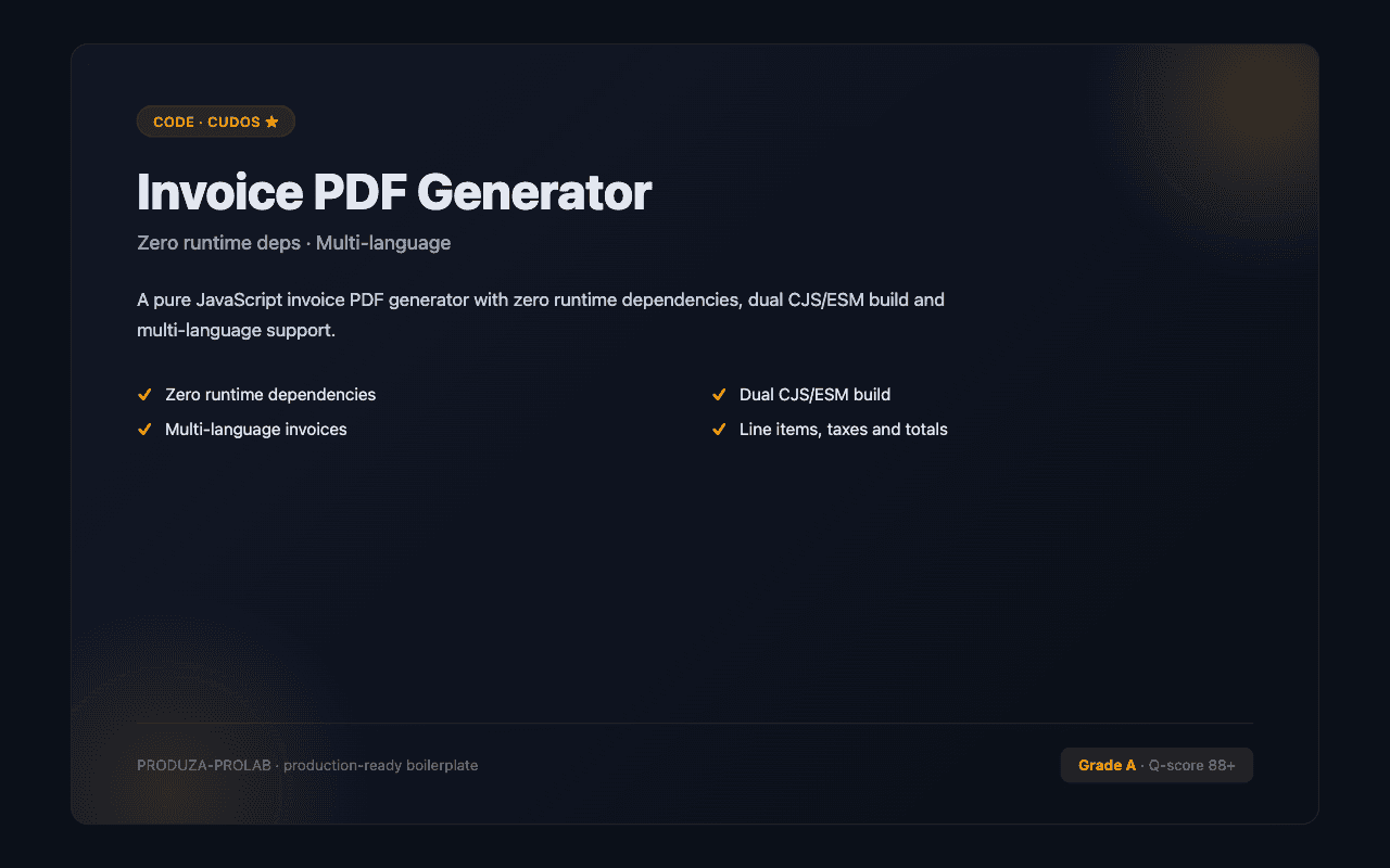 Invoice PDF Generator (Zero-dependency, JS)
