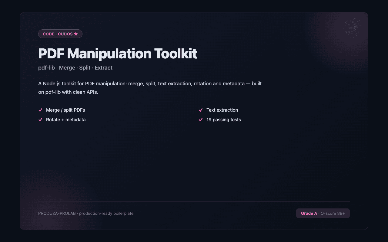 PDF Manipulation Toolkit (Merge, Split, Extract)