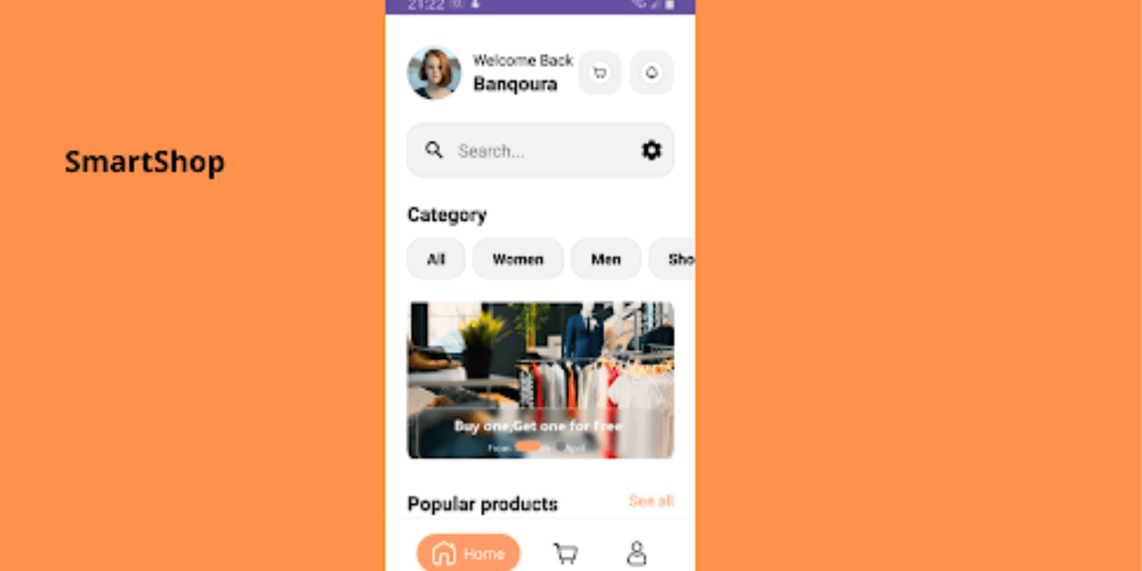 Smart Shop - Premium Android E-commerce Template with Firebase & AdMob screenshot 1