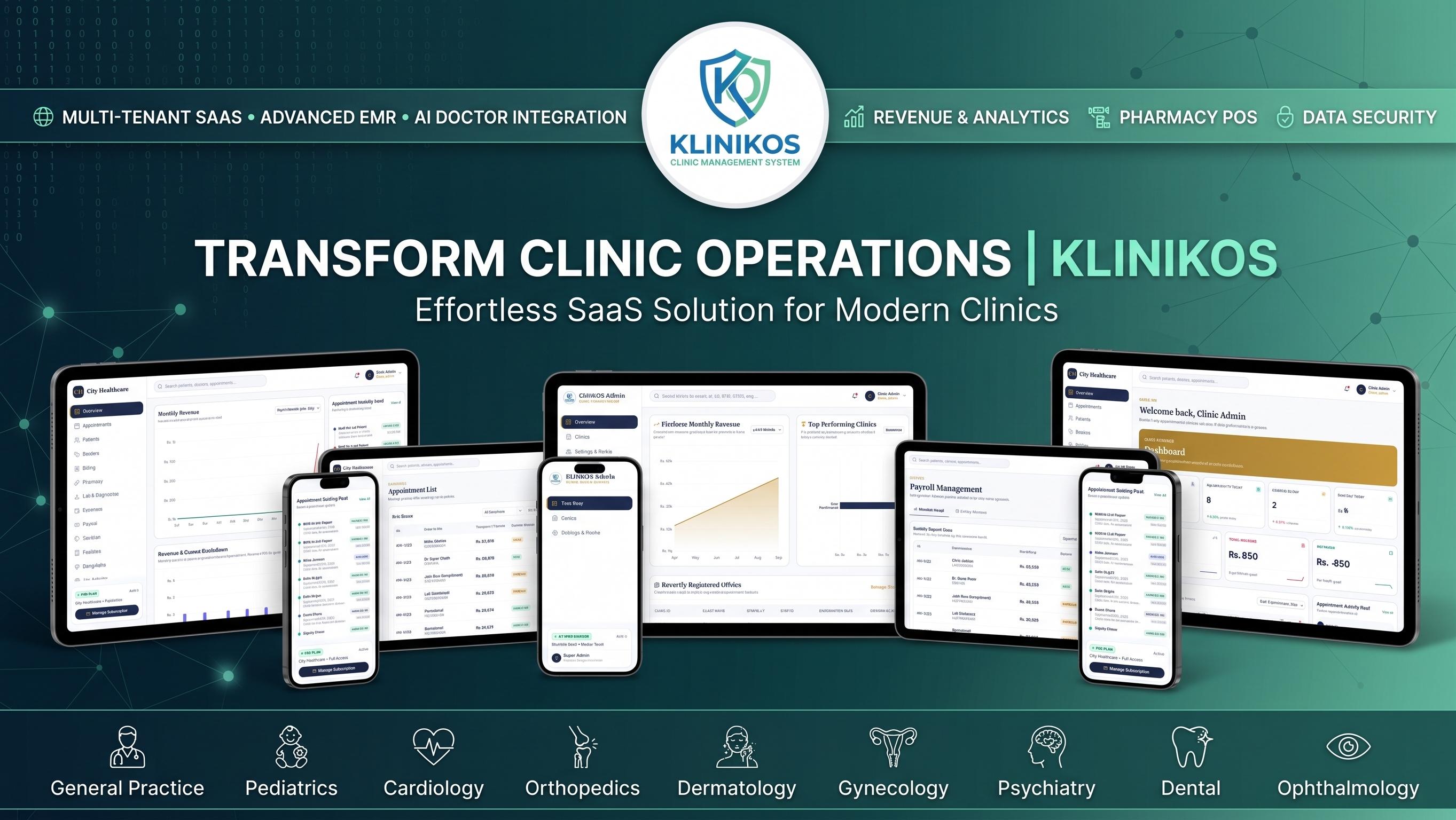 Klinikos - Multi-Tenant Clinic Management SaaS