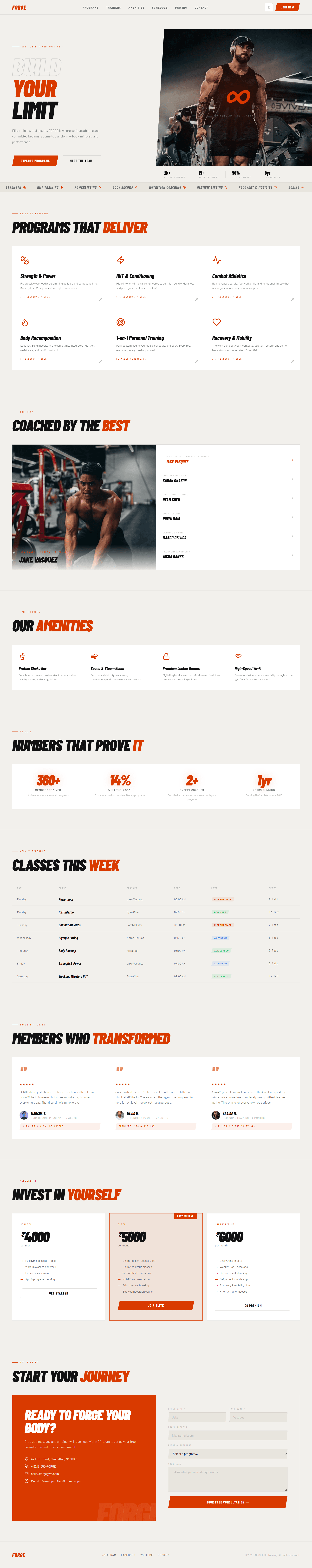 FORGE – Elite Gym & Fitness Web Application